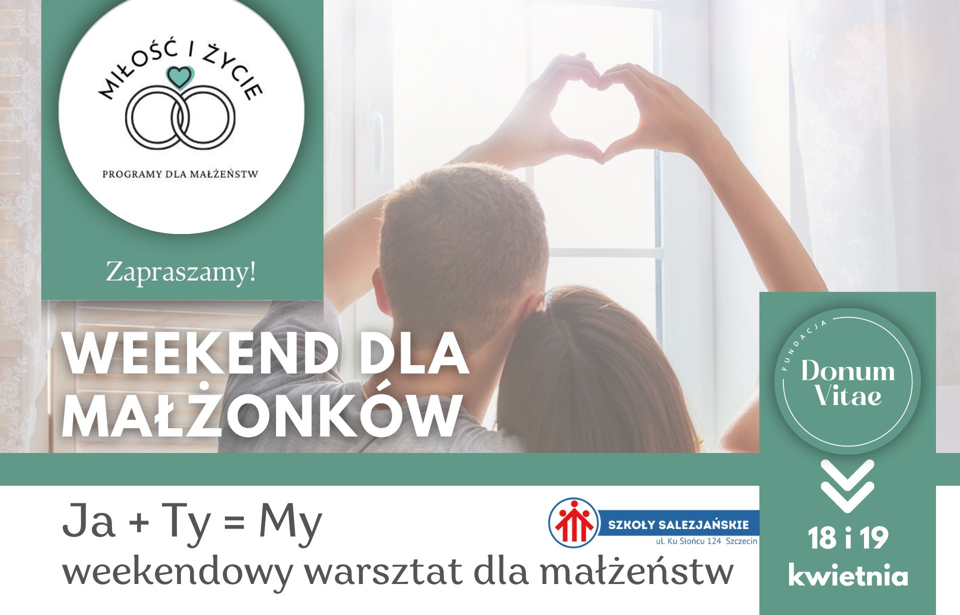 Zaproszenie na spotkania dla małżeństw w ramach programy JA+TY=MY