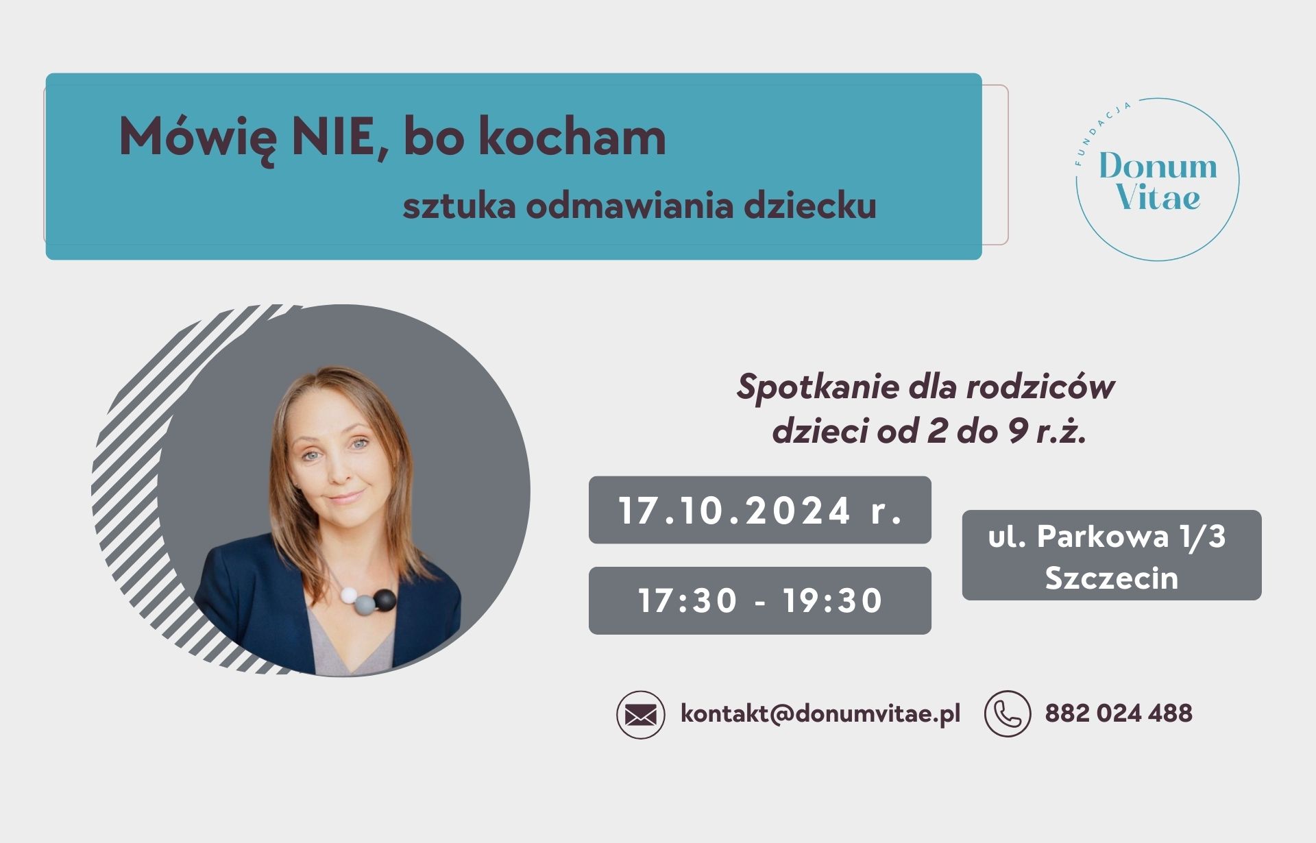 Zaproszenie na spotkanie dla rodziców "Mówię NIE, bo kocham. Sztuka odmawiania dziecku"