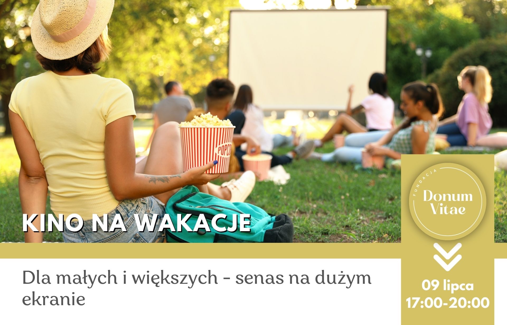 Plakat wydarzenia Kino na Wakacje – rodzinne seanse filmowe w Fundacji Donum Vitae